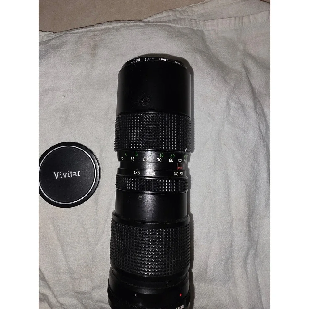 Vivitar 85-205mm f3.8 Auto Zoom Lens 58mm Hoya UV Filter Made in Japan Vintage